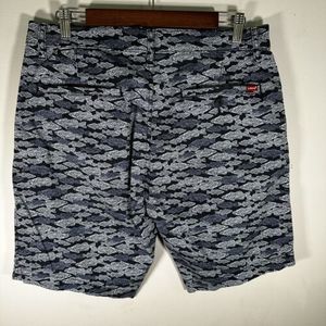 LEVIS XX Chino Shorts Mens 33 9.5" Inseam Blue Fish Casual Cotton‎ Stretch